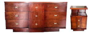 1960s Kent-Coffey “The Titan” Line //Mid-Century Modern Dresser and One Nightstand - Set of 2