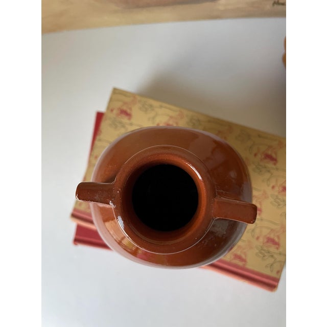 Burnt Orange Signed Gary Nieter Terracotta Pottery Vase Rustic Farmhouse French Country Artisan Jug For Sale - Image 8 of 9