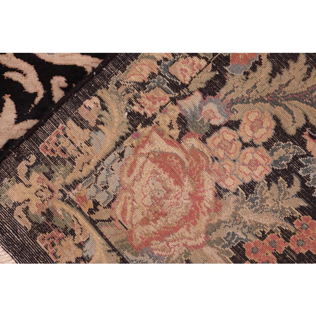 Textile Elegant Shabby Chic Pak-Persian Black/Rust Wool Rug - 8'1'' X 10'3'' For Sale - Image 7 of 9