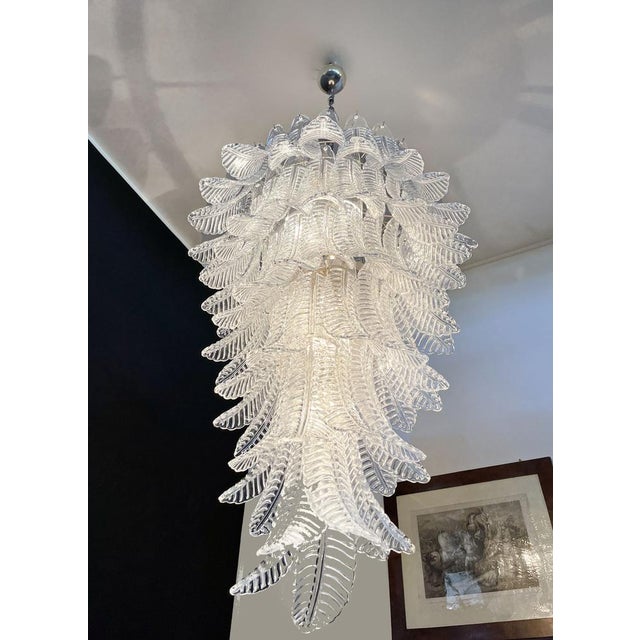 Glass Large Italian Murano Felci Glass Spiral Chandelier, 1990s For Sale - Image 7 of 16