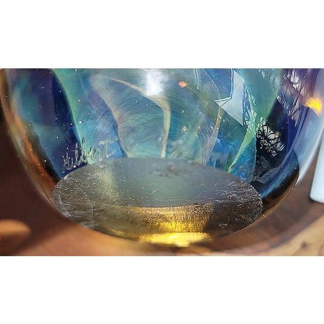 1970s 1970s Gilbert Johnson Signed Holograhpic Paper Weight Apple For Sale - Image 5 of 5