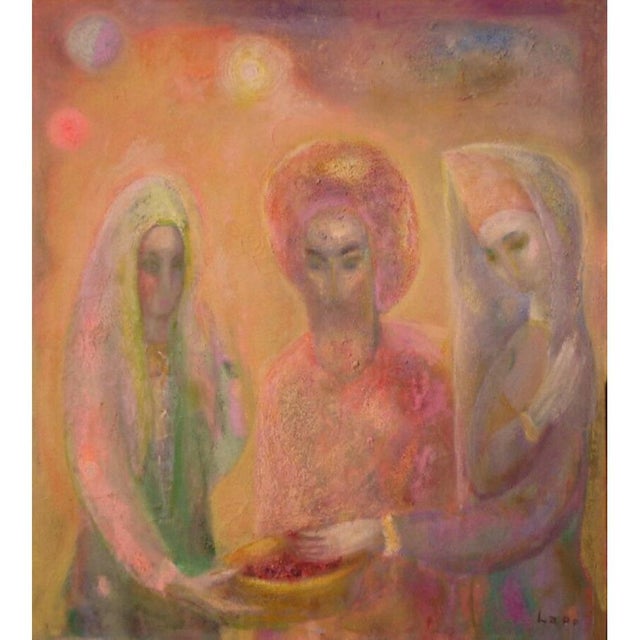 Roman Lapp, South, 1993, Oil on Canvas, in Good conditions. Designed 1990 to 1999 This piece has an attribution mark, I am...