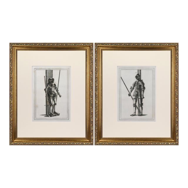 19th Century Engravings of Medeival English Knights Suits of Armour 1801- A Pair For Sale