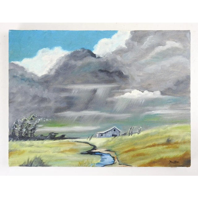 Contemporary Mountain Thunderstorm Landscape Painting For Sale - Image 4 of 4