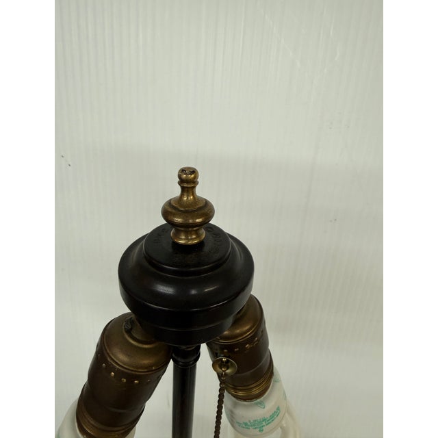 Wood Mid 20th Century Carved Column Table Lamp For Sale - Image 7 of 12