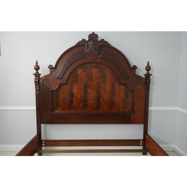 Victorian Henredon King-Size Burl Walnut Victorian Carlyle Bed For Sale - Image 3 of 16