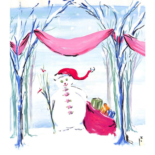 Sz: 14 1/2"H x 23"W Alexander Warren Montel (1921-2002) Fashion illustrator for House of Lanvin Paris in the 1950s...