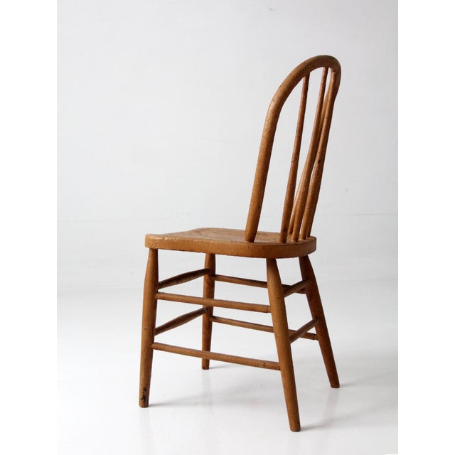 Farmhouse Antique Painted Windsor Bow Back Farmhouse Chair For Sale - Image 3 of 16
