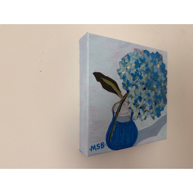 Modern Abstract Floral Folk Art Acrylic Painting on Canvas, Signed, Framed, Dated For Sale In Memphis - Image 6 of 8