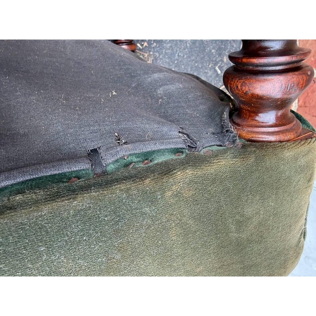 Antique Renaissance Style Velvet Upholstered Side Chair For Sale - Image 16 of 17