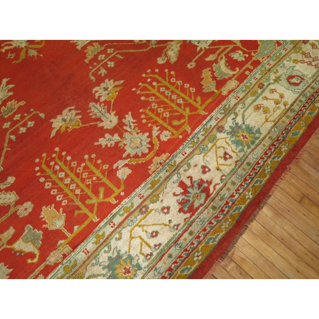 Antique Oushak Rug - 11'11" x 13'9" For Sale - Image 9 of 18