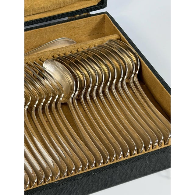 Vintage French Japonais Silver-Plated Flatware Service from Christofle, France, 1930s, Set of 37 For Sale - Image 6 of 14