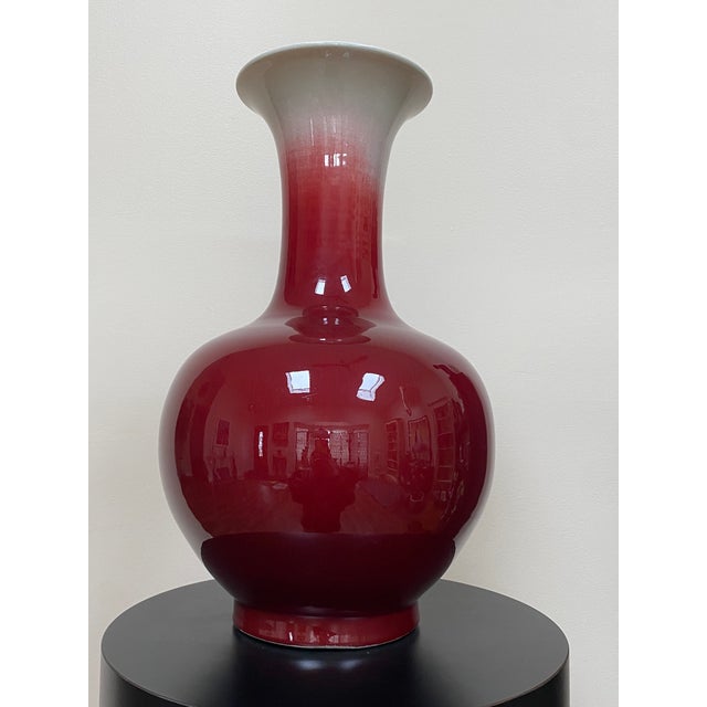 Chinese Mid 20th Century Chinese Sang De Boeuf Porcelain Vase For Sale - Image 3 of 14