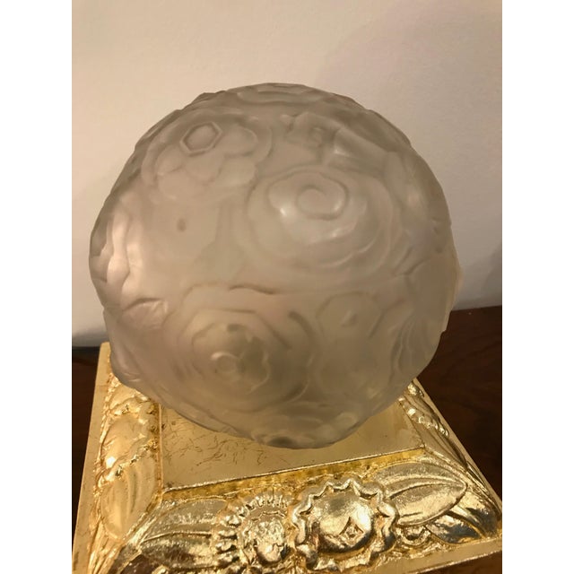 Marius-Ernest Sabino French Art Deco Floral Table Lamps Signed by Sabino - a Pair For Sale - Image 4 of 13