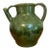 French Antique Pottery Green Glaze Ceramic Jug Earthenware Confit Vessel Cruche For Sale