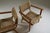 Pair of bridge armchairs by the french adrien audoux and frida minet and dating from the 1950s. The structure is in beech...