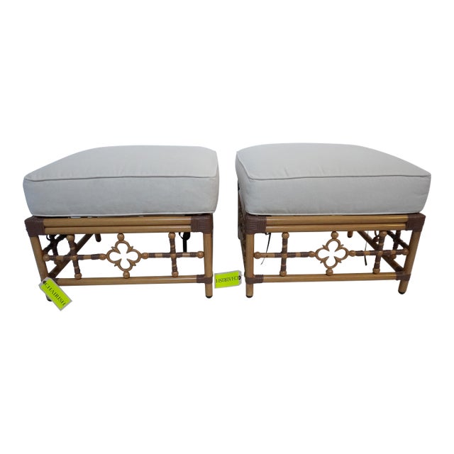 Lane Venture Mimi Outdoor Ottomans by Celerie Kemble, A Pair For Sale