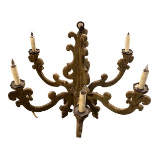 Vintage Lyon Wood Formations Chandelier For Sale