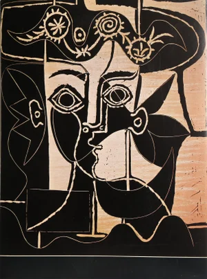 1980s "Grande Tete de Femme au Chapeau Orne for Reinhold Visuals" Print After Pablo Picasso