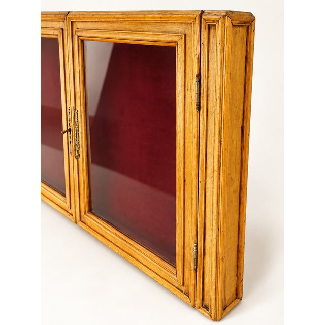 Wooden Wall Display Cabinet with Glass Door, 1980s For Sale - Image 3 of 6