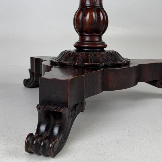 19th Century English Round Mahogany Tripod Side Table For Sale - Image 6 of 7