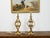 Mid-Century Modern Pair of French Midcentury Gilt Metal Table Lamps with Scrolls and Fleur de Lys For Sale - Image 3 of 8