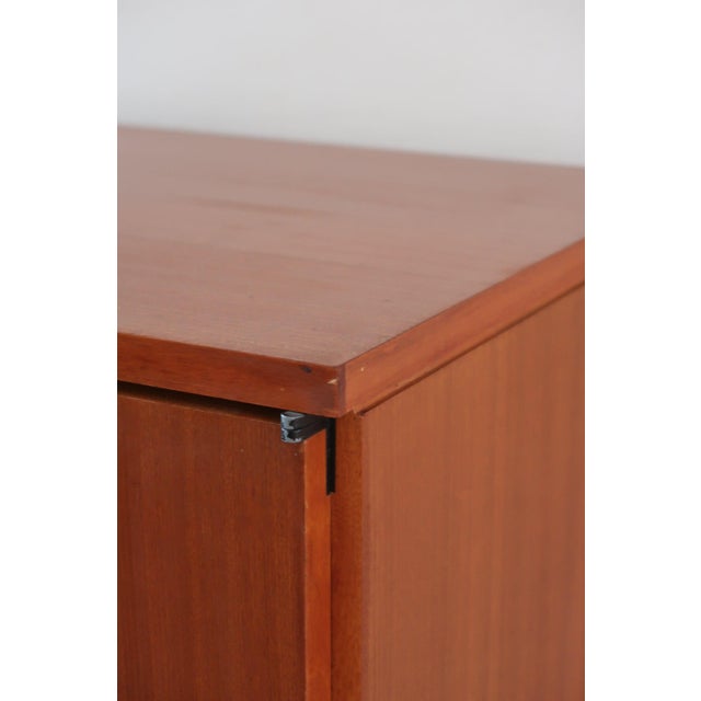 Teak Sideboard with Glazed Centre by Marcel Gascoin for Alveole, France, 1960s For Sale - Image 18 of 18