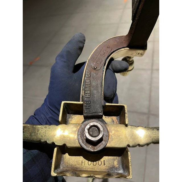 20th Century Federal Style Brass Acorn Andirons - a Pair For Sale - Image 12 of 13