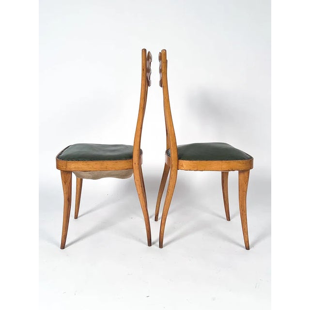 Brown 1950s Italian Dining Chairs With Sculptural Backs in the Style of Pirelli Sapsa - Set of 5 For Sale - Image 8 of 15