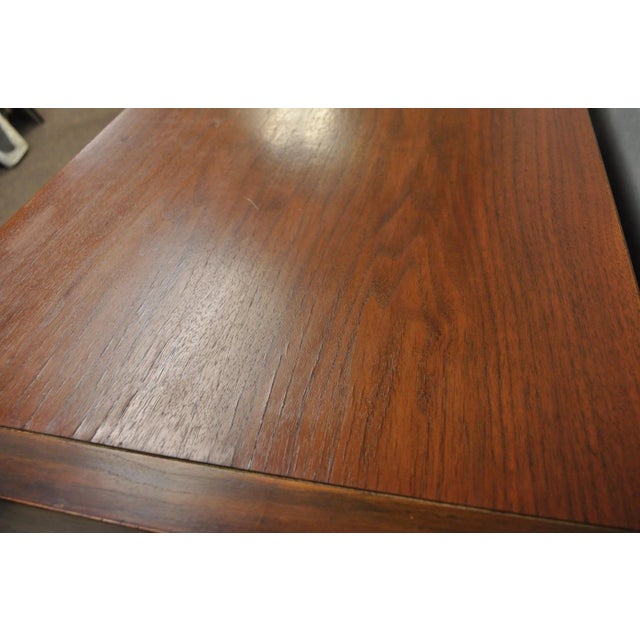 Vintage Drexel Mid Century Modern Walnut 5 Drawer Tall Chest Dresser Highboy For Sale - Image 14 of 18