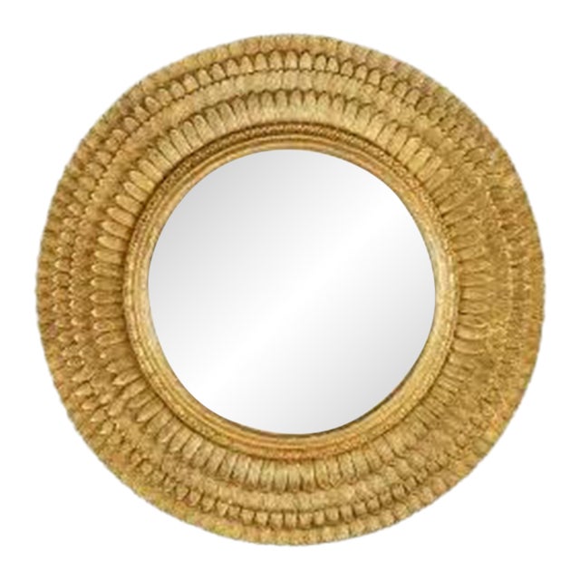 Friedman Brothers The Earl of Lytton Round Mirror in Classic Gold - 33" For Sale