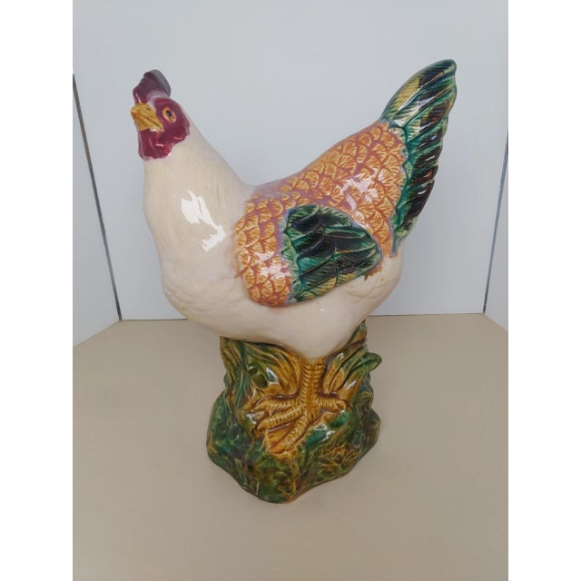 Ceramic Mid 20th Century French Majolica Hen For Sale - Image 7 of 7