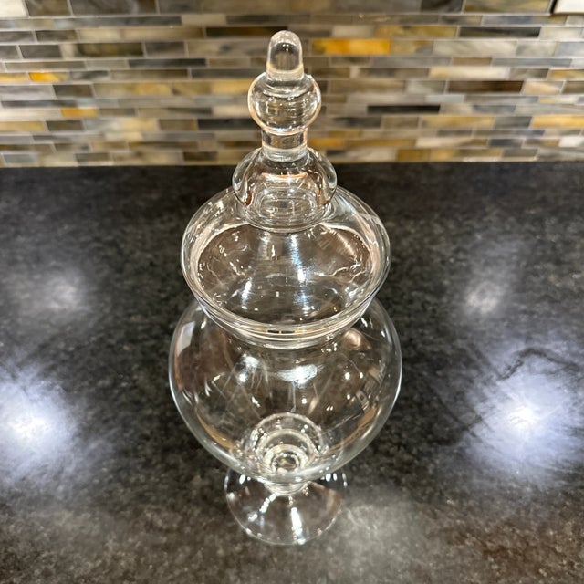 2000s Tall Glass Apothecary Jar & Lid Chairish
