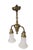 Early Electric Brass and Glass Two Arm Light Fixture C. 1900/20's For Sale - Image 10 of 18