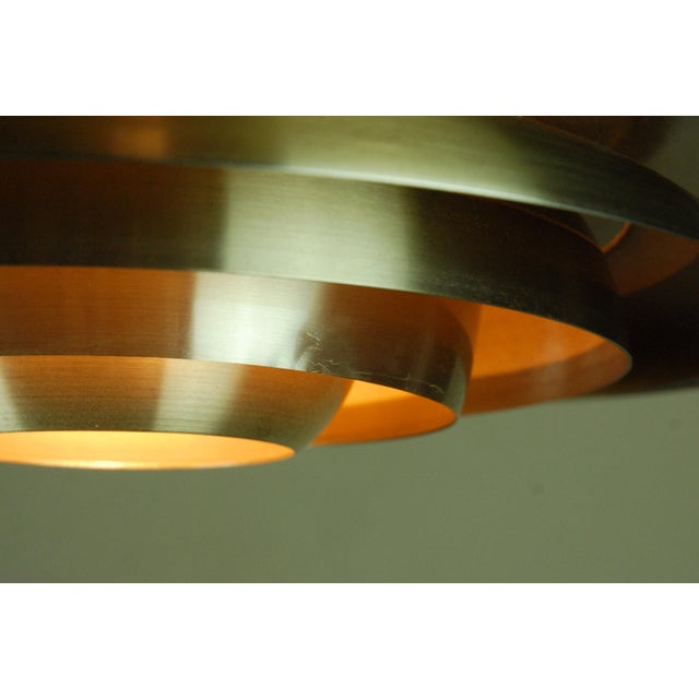 Gold Pendant Lamp by Preben Fabricius and Jørgen Kastholm for Nordisk Solar Compagni, Denmark, 1980s For Sale - Image 8 of 12