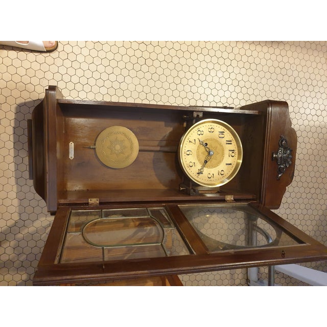 beautiful walnut pendulum clock from the 1930s