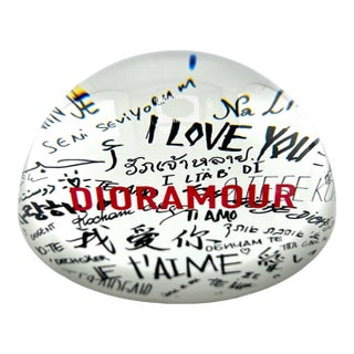 Christian Dior Dioramour “I Love You” Glass Paperweight For Sale