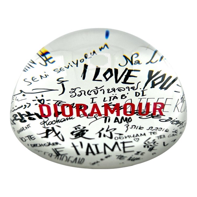 Christian Dior Dioramour “I Love You” Glass Paperweight For Sale