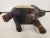 Brown Indian Traditional Wedding Style Wood Elephant Statue With Brass & Bone Accents (1960s/1970s) For Sale - Image 8 of 9