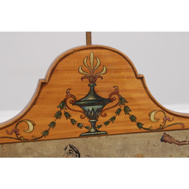 English Vintage Adams Satinwood English Firescreen For Sale - Image 3 of 14