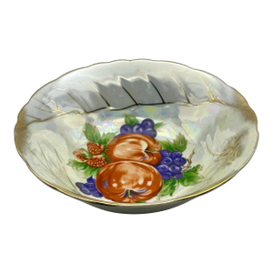 Vintage Gold Trimmed Lusterware Fruit Bowl