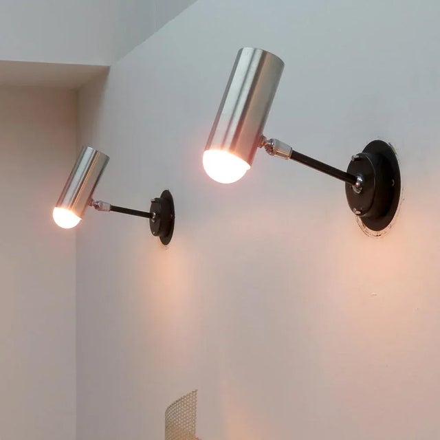Chrome Boris Lacroix Wall Lights, 1960 For Sale - Image 8 of 8