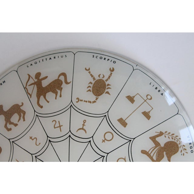 White 1970’s Zodiac Horoscope Astrology Flush Mount Light Fixture - Glass Cover Only For Sale - Image 8 of 10