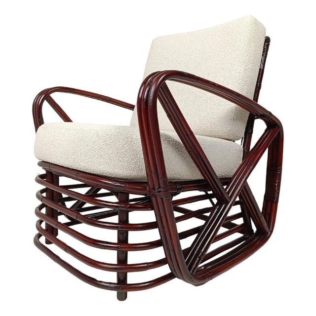 Vintage Bamboo, Rattan and Cane Lounge Chair in the style of Paul Frankl, 1950s For Sale