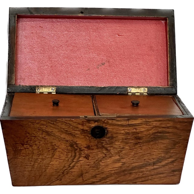 English Antique Early 19th C Georgian English Oak Tea Caddy For Sale - Image 3 of 5