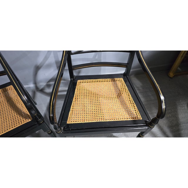 Regency Ebony Armchairs, 1900s, Set of 2 For Sale - Image 6 of 12