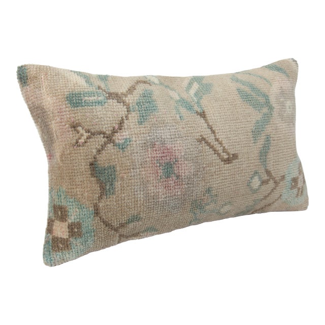 Handmade Turkish Lumbar Rug Pillow Cushion -12'' X 20'' For Sale