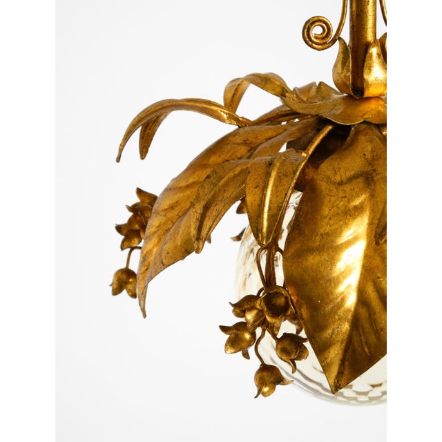 Vintage Gold-Plated Metal Pendant Lamp with Glass Sphere by Hans Kögl, 1970s For Sale - Image 13 of 18
