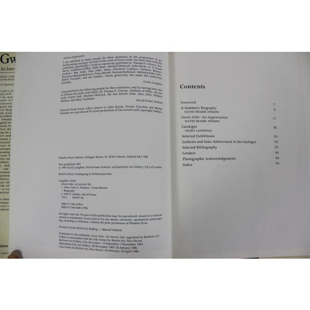 1985 Gwen John an Interior Life Hard Cover Coffee Table Book With Dust Jacket Excellent For Sale - Image 10 of 11