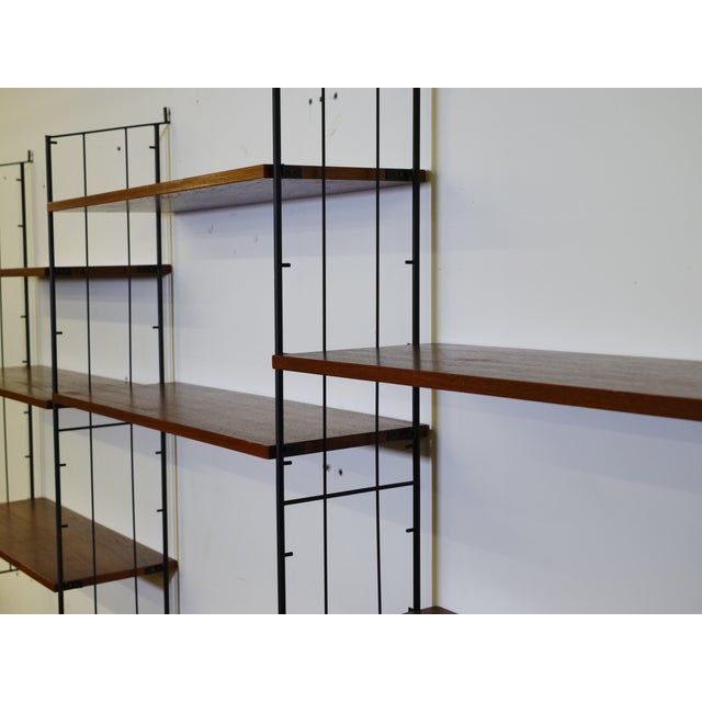 Black Mid-Century Modular String Shelving Unit in Teak, 1960s, Set of 12 For Sale - Image 8 of 18